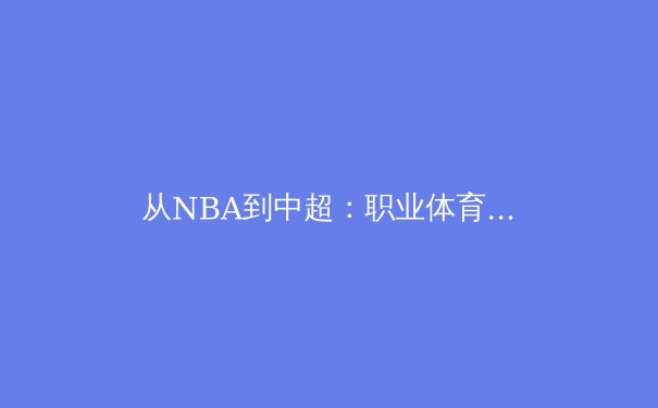 从NBA到中超：职业体育联盟商业模式创新的全球趋势与中国实践 - 4